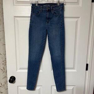 American‎ Eagle Super Hi Rise Jegging Jeans Medium Wash Size 2